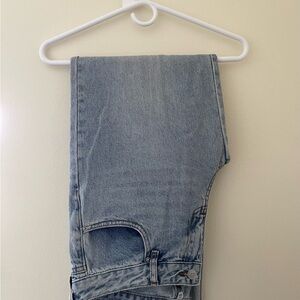 Light wash Denim Jeans (bow accents, low rise, baggy)